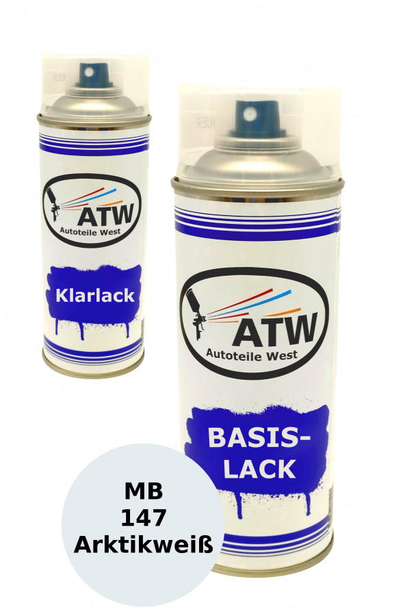 Autolack für Mercedes Benz 147 Arktikweiss +400ml Klarlack Set